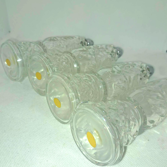 BEAUTIFUL Made in Germany Crystal 7" Tall 4 Salt & Pepper Shakers Etched Rose - Picture 5 of 9